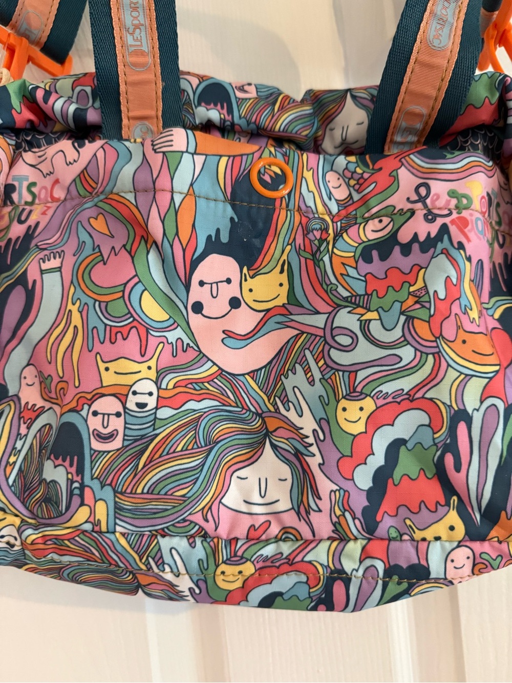 LeSportsac pianofuzz artist series bag Illustrated teeny duffel tote bag